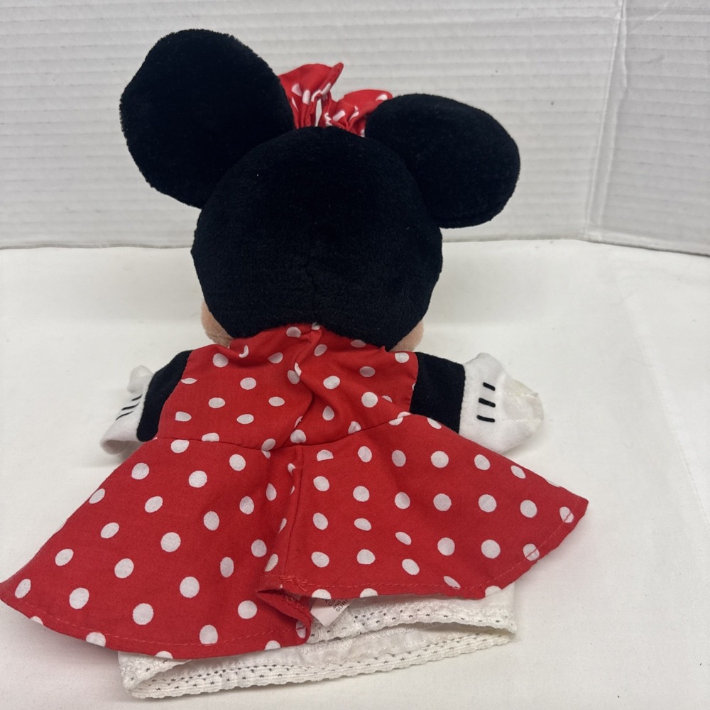Disney‎ Land Minnie Mouse Hand Puppet By Mattel 11" Vintage 1993 polka dot dress - Picture 6 of 10